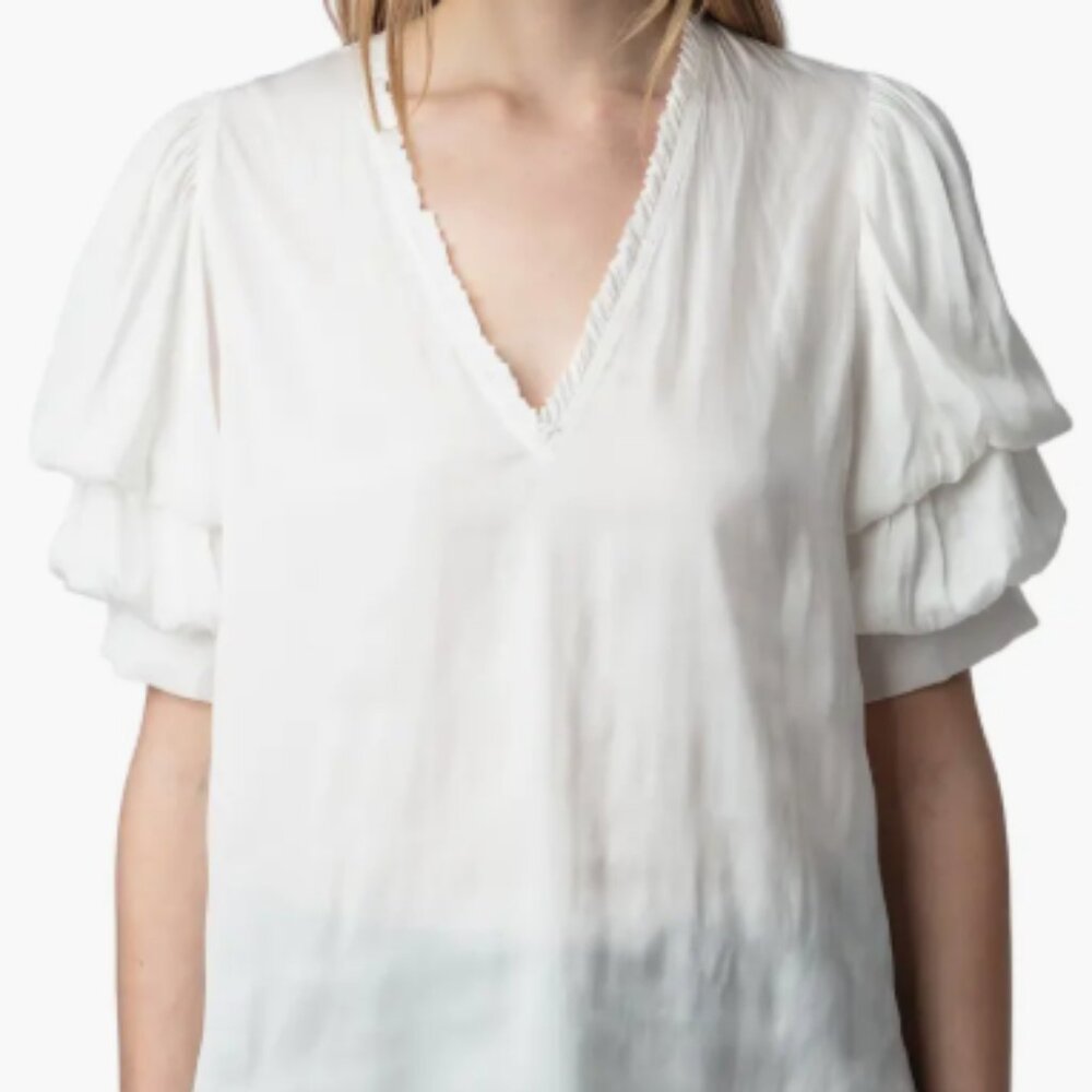 NWT ZADIG & VOLTAIRE TASTE SATIN BLOUSE | LARGE